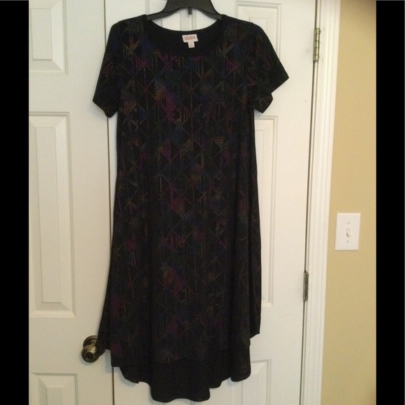 NWOT Lularoe Small Elegant Rainbow-Colored Carly High-Low Knee-Length Dress - Picture 1 of 3